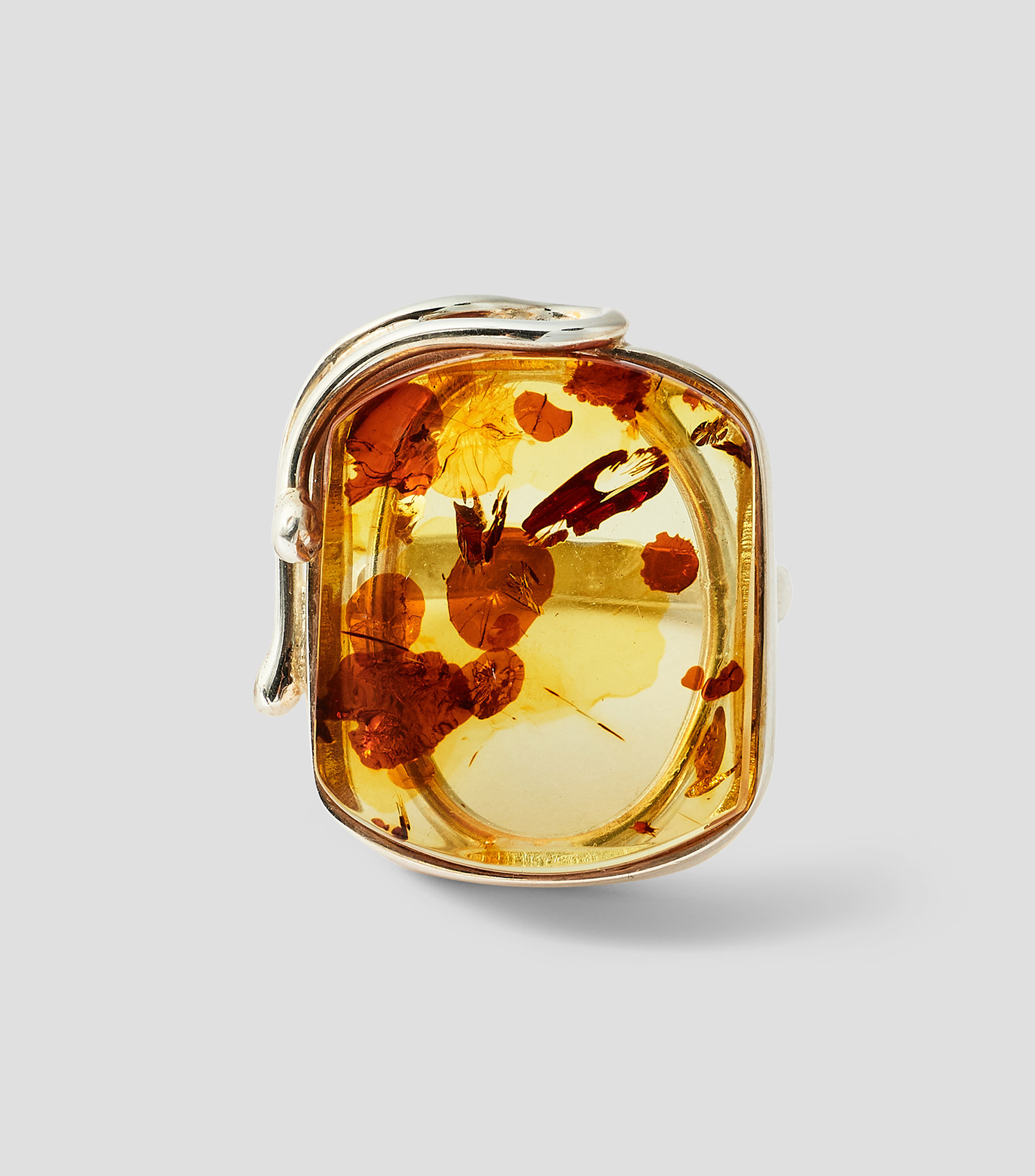 Anillo en Plata .925 con ámbar báltico Mujer